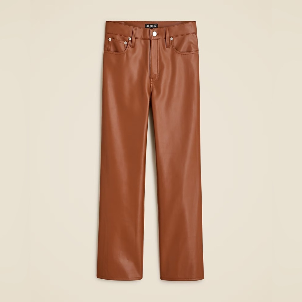 J.Crew Slim wide-leg pant in faux leather BU138 - Picture 4 of 11